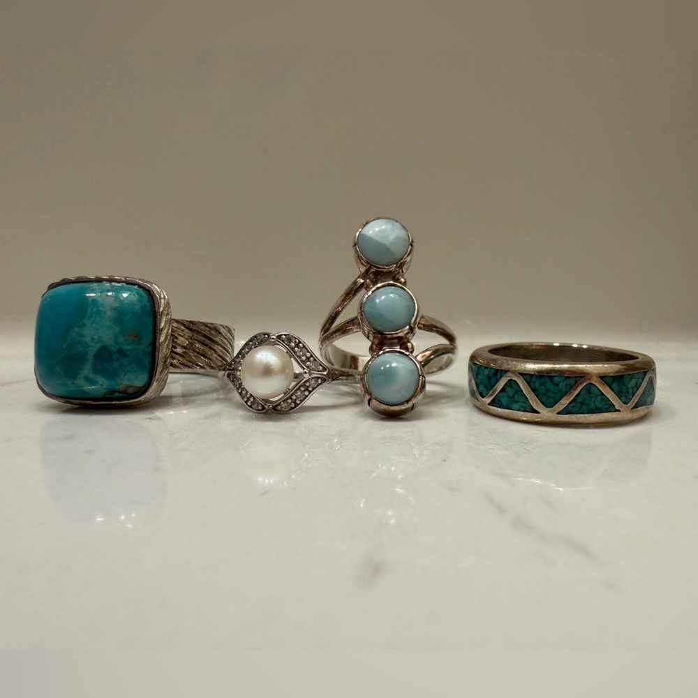 Vintage sterling silver ring lot